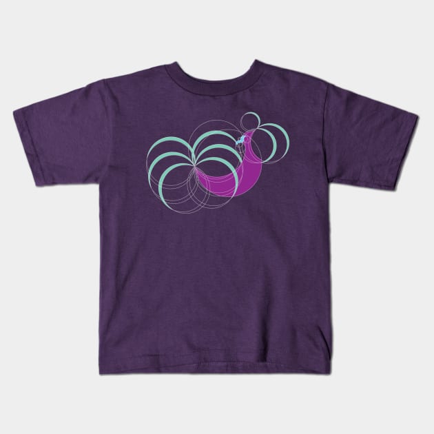 Peacock via Circles Kids T-Shirt by NearHi